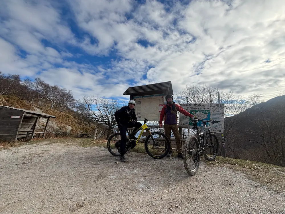 Mountain biker getting ready for the Family MTB Camp Finale Ligure.