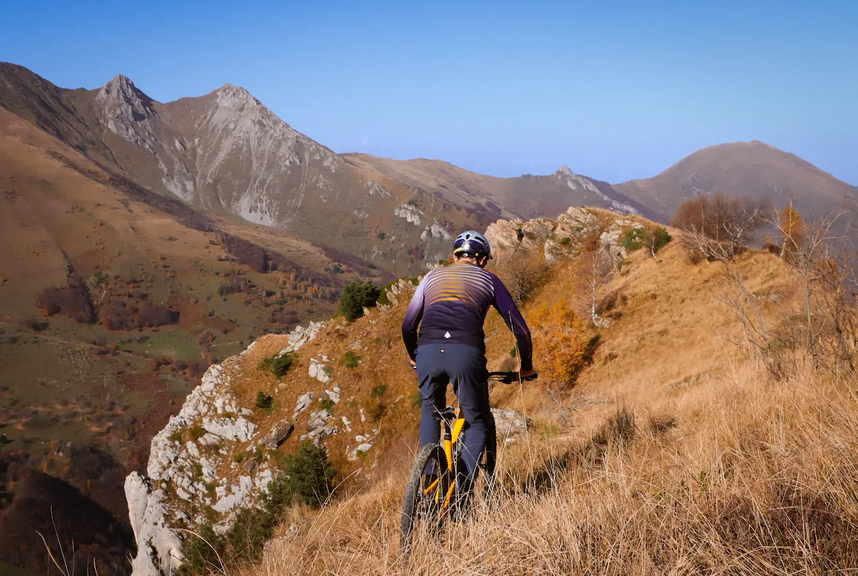 MTB Ligurian Alps rider on the scenic trails of Monte Saccarello